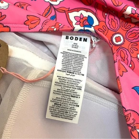 Boden Pink Floral One Piece Swimsuit - Picture 11 of 12